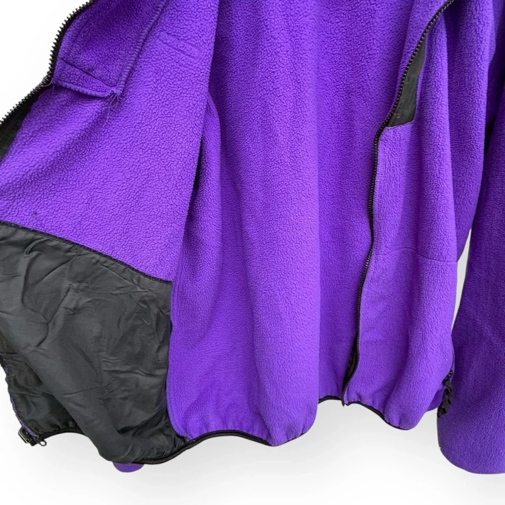 Vintage Columbia 90s Fleece Full Zip Sweater Jacket Made in USA Purple XL Tall